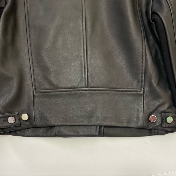 Theory NEW Slim Fit Black Leather Moto Jacket Size S - Picture 14 of 15